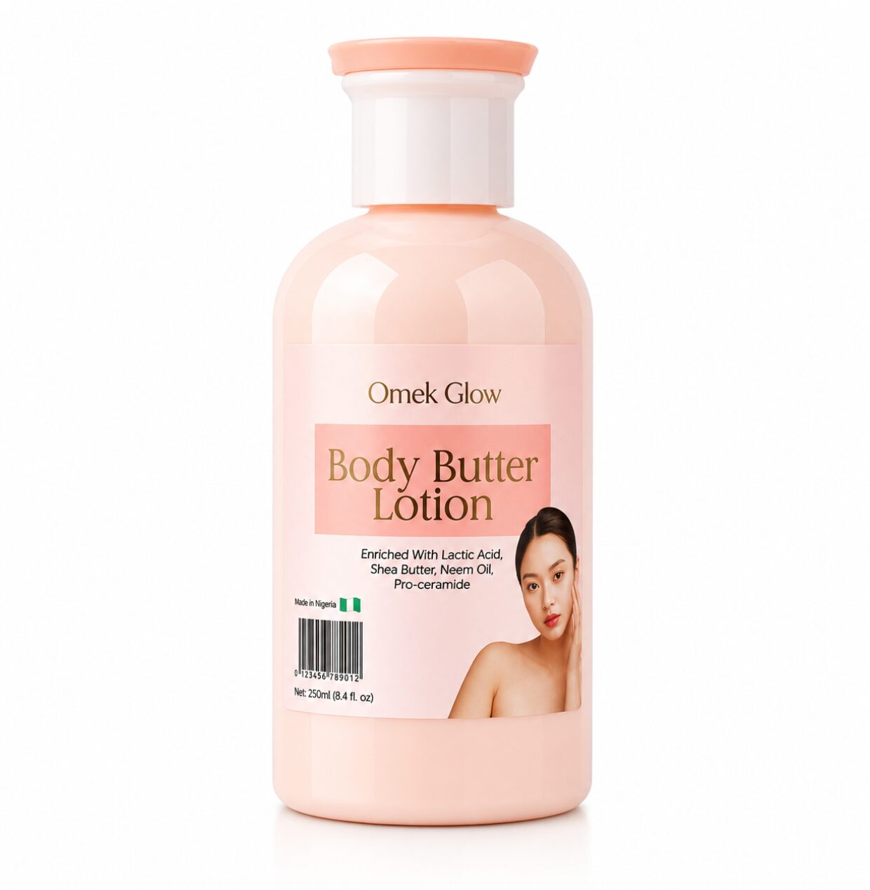 Body butter lotion (2) Omek Glow Body Butter Lotion – Nourishing Moisturizing Lotion with Shea Butter & Lactic Acid (250ml) - Image 1