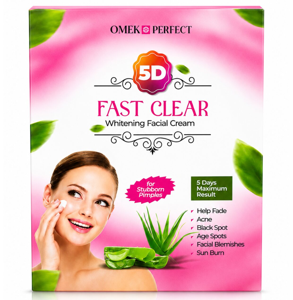 Omek perfect Fast clear (1) OMEK PERFECT 5D Fast Clear Whitening Facial Cream – Anti-Acne & Dark Spot Face Cream - Image 1