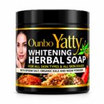 Ounbo Yatty Whitening Herbal Soap with Epsom Salt, Organic Kale & Neem Powder – Deep Cleansing & Brightening Formula X 12