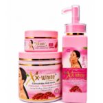 X-White 3-Piece Brightening Skincare Set – Face Cream, Body Cream & Serum Lotion with Tomato Extract, Glutathione & Hyaluronic Acid