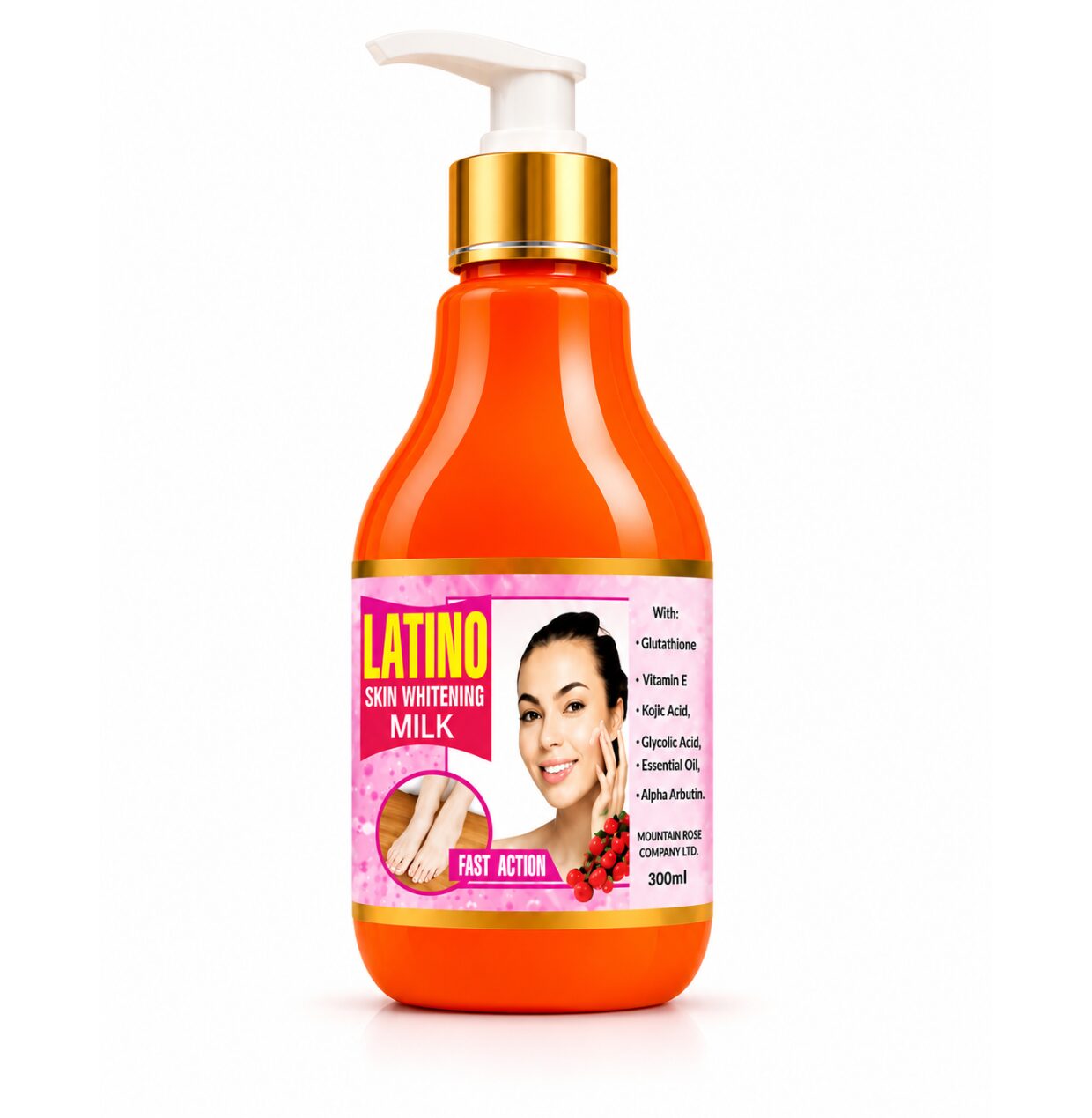 latino skin whitening milk Latino Skin Whitening Body Milk with Glutathione, Kojic Acid & Vitamin E – Fast Action Brightening Lotion | 300ml - Image 1
