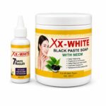 Xx-White Black Paste Soap with Neem & 7 Days Whitening Activator Set – Deep Cleansing Face & Body Skincare Kit